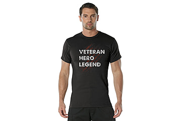 Image of Rothco Veteran Hero Legend T-Shirt - Men's, Black, Small, 18160-Black-S
