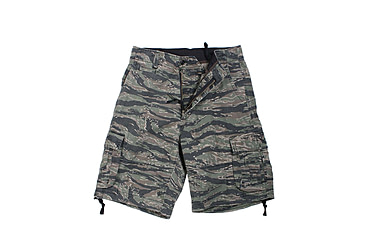 Image of Rothco Vintage Camo Infantry Utility Shorts, Tiger Stripe Camo, Extra Small, 2214-TigerStripeCamo-XS
