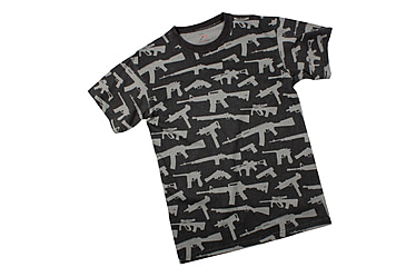 Image of Rothco Vintage 'Guns' T-Shirt, Black, Small, 66350-Black-S