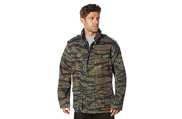 Image of Rothco Vintage Lightweight M-65 Field Jacket, Tiger Stripe Camo, S, 28515-TigerStripeCamo-S