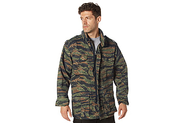 Image of Rothco Vintage Lightweight M-65 Field Jacket, Tiger Stripe Camo, S, 28515-TigerStripeCamo-S