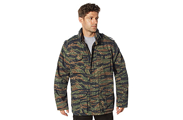 Image of Rothco Vintage Lightweight M-65 Field Jacket, Tiger Stripe Camo, S, 28515-TigerStripeCamo-S
