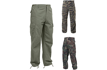 Image of Rothco Vintage Vietnam Fatigue Pant Rip-Stop, Olive Drab, Tiger Stripe Camo, Woodland Camo
