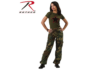 Image of Rothco Womens Camo Vintage Paratrooper Fatigue Pants, Woodland Camo, M, 3386-WoodlandCamo-M