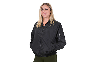 Image of Rothco Womens MA-1 Flight Jacket, Black, 2XS, 2410-Black-XXS