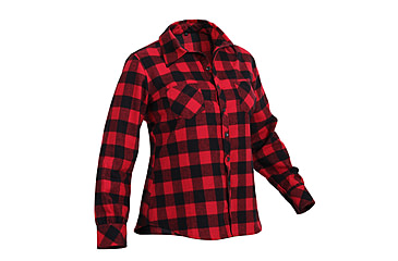 Image of Rothco Womens Plaid Flannel Shirt, Red/Black, Small, 55739-RedBlack-S