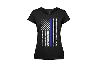Image of Rothco Womens Thin Blue Line Longer T-Shirt, Extra Small, 5688-XS