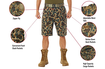 Image of Rothco X Bear Archery Fred Bear Camo BDU Cargo Shorts, XL, 19025-XL