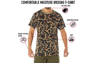 Image of Rothco X Bear Archery Fred Camo Moisture Wicking T-Shirt, Camo, Large, 613902036055