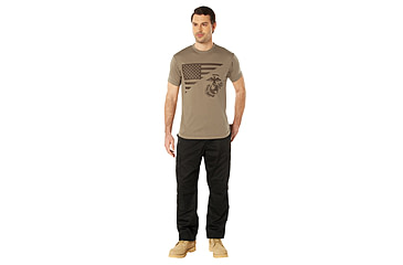 Image of Rothco USMC Eagle, Globe, &amp; Anchor Moisture Wicking T-Shirt, Coyote Brown, Small, 54580-S