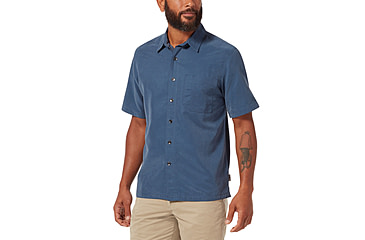 Image of Royal Robbins Desert Pucker Dry Mens Short Sleeve Shirt, Collins Blue, S, Y71200-Collins Blue-S