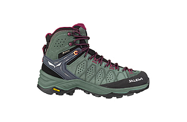 Image of Salewa Alp Trainer 2 Mid GTX Hiking Boots - Womens, Duck Green/Rhododendon, 8, 00-0000061383-5085-8