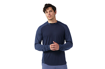 Image of Smartwool Active Mesh Hoodie - Mens, Nightfall Blue/Deep Navy, Small, SW002295P62100S000