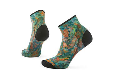 Image of Smartwool Bike Zero Cushion Jungle Music Print Ankle Socks - Womens, Honey Gold, Small, SW002704K11100S000