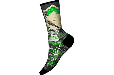 Image of Smartwool Bike Zero Cushion Wolf Print Crew Socks, Natural, Medium, SW0019681001-M