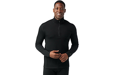 Image of Smartwool Classic Thermal Merino Base Layer 1/4 Zip - Mens, Black, Medium, SW002821001100M000