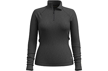 Image of Smartwool Classic Thermal Merino Base Layer 1/4 Zip - Womens, Charcoal Heather, Extra Small, SW00282801010XS000