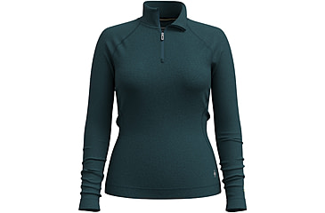 Image of Smartwool Classic Thermal Merino Base Layer 1/4 Zip - Womens, Twilight Blue Heather, Small, SW002828G75100S000