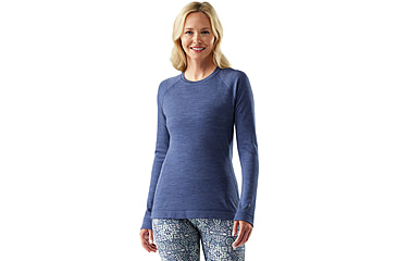 Image of Smartwool Classic Thermal Merino Base Layer Crew - Womens, Nightfall Blue Heather, Medium, SW016369P44100M000