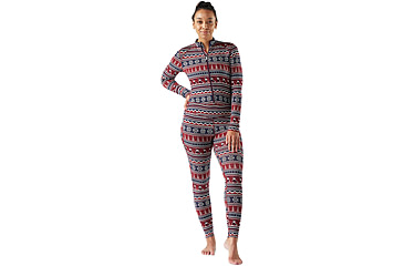 Image of Smartwool Classic Thermal Merino Base Layer One Piece - Womens, Currant Alpine Apres, Small, SW002985P90100S000