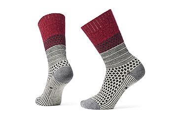 Image of Smartwool Everyday Cozy Popcorn Cable Crew Socks - Womens, Tibetan Red, Medium, SW001843A25100M000