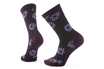 Image of Smartwool Everyday Floral Crew Socks - Womens, Purple Iris, Medium, SW002678L90100M000