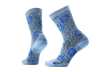 Image of Smartwool Everyday Floral Crew Socks - Womens, Serene Blue, Small, SW002678N75100S000