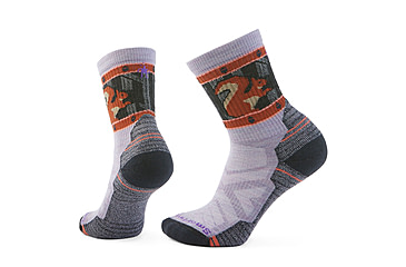 Image of Smartwool Hike Light Cushion Squirrely Crew Socks - Womens, Purple Eclipse, Small, SW002738H76100S000