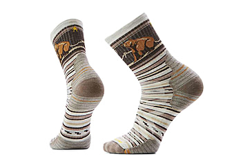 Image of Smartwool Hike Targeted Cushion Bear Stripe Mid Crew Socks - Mens, Ash, Large, SW002880069100L000