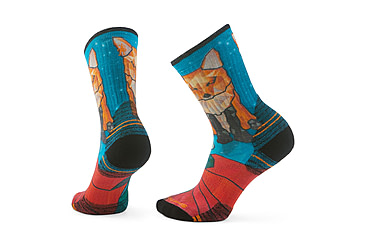 Image of Smartwool Hike Targeted Cushion Geo Fox Print Crew Socks - Womens, Capri, Large, SW002687810100L000
