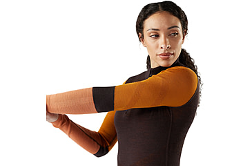 Image of Smartwool Intraknit Thermal Merino Base Layer Colorblock 1/4 Zip - Womens, Mink, Large, SW002837P84100L000