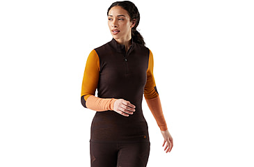 Image of Smartwool Intraknit Thermal Merino Base Layer Colorblock 1/4 Zip - Womens, Mink, Large, SW002837P84100L000