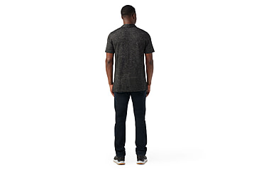 Image of Smartwool Mens Merino Hemp Blend Short Sleeve Polo - Mens, Black Heather, Small, SW016580A52100S000