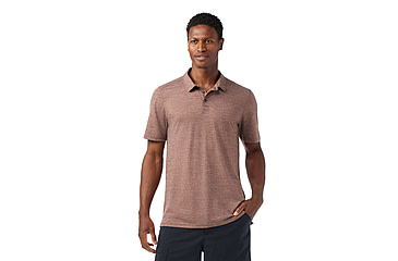 Image of Smartwool Mens Merino Hemp Blend Short Sleeve Polo - Mens, Sable Brown Heather, 2XL, SW016580N211XXL000