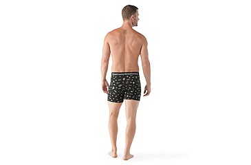 Image of Smartwool Merino Print Boxer Brief Boxed - Mens, Black Gone Camping, Small, SW017005N54100S000