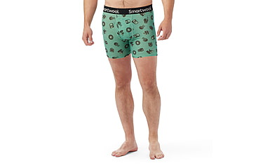 Image of Smartwool Merino Print Boxer Brief Boxed - Mens, Zen Green Trail Ride, Extra Large, SW017005P6510XL000