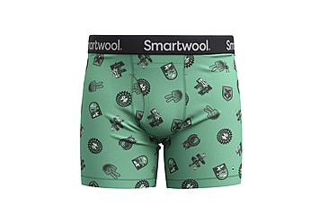 Image of Smartwool Merino Print Boxer Brief Boxed - Mens, Zen Green Trail Ride, Extra Large, SW017005P6510XL000