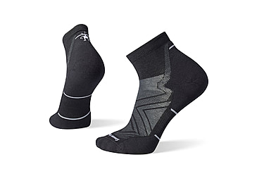 Image of Smartwool Run Targeted Cushion Ankle Socks, Black, Small, SW001661001100S000