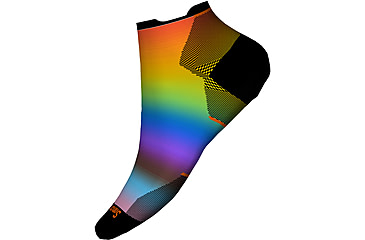 Image of Smartwool Run Zero Cushion Pride Rainbow Print Low Ankle Socks, Multi Color, Medium, SW0020811501-M