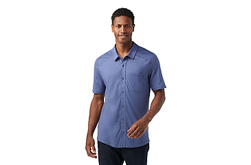 Image of Smartwool Short Sleeve Button Down - Mens, Nightfall Blue, Small, SW016963P43100S000