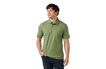 Image of Smartwool Short Sleeve Polo - Mens, Fern Green, Large, SW002361N06100L000