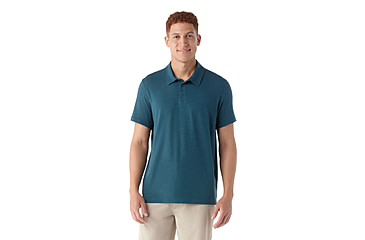 Image of Smartwool Short Sleeve Polo - Mens, Twilight Blue, Extra Large, SW002361G7410XL000