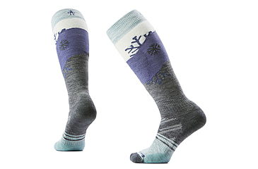 Image of Smartwool Ski Full Cushion Snowpocalypse OTC Socks - Womens, Medium Gray, Small, SW002170052100S000