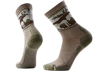 Image of Smartwool Hike Light Cushion Mountain Moose Crew Socks - Mens
