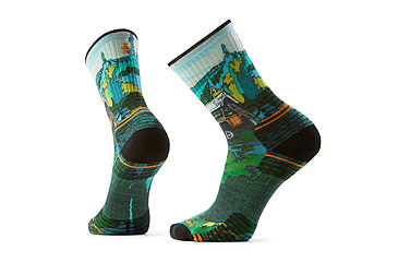 Image of Smartwool Hike Targeted Cushion Trail Trekker Print Crew Socks - Mens