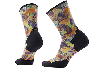Image of Smartwool Trail Run Targeted Cushion Floral Party Print Crew Socks - Womens