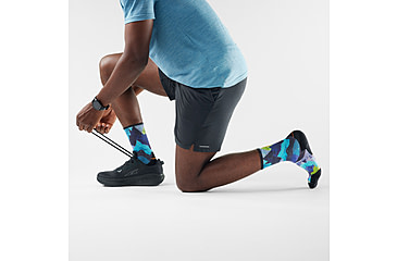 Image of Smartwool Trail Run Targeted Cushion Summit Sector Print Crew Socks