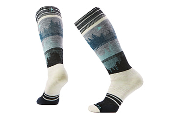 Image of Smartwool Snowboard Full Cushion Twilight Vista OTC Socks - Womens, Moonbeam, Medium, SW002889A81100M000