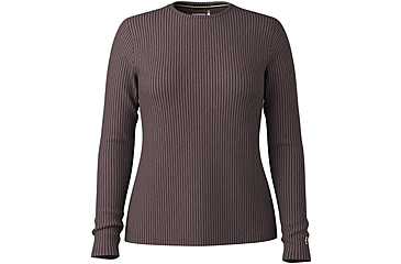 Image of Smartwool Thermal Merino Rib Crew - Womens, Mink/Chalk Violet Heather, Extra Small, SW002566Q0210XS000