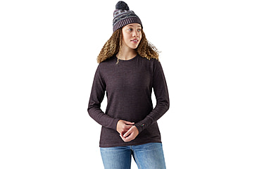 Image of Smartwool Thermal Merino Rib Crew - Womens, Mink/Chalk Violet Heather, Extra Small, SW002566Q0210XS000